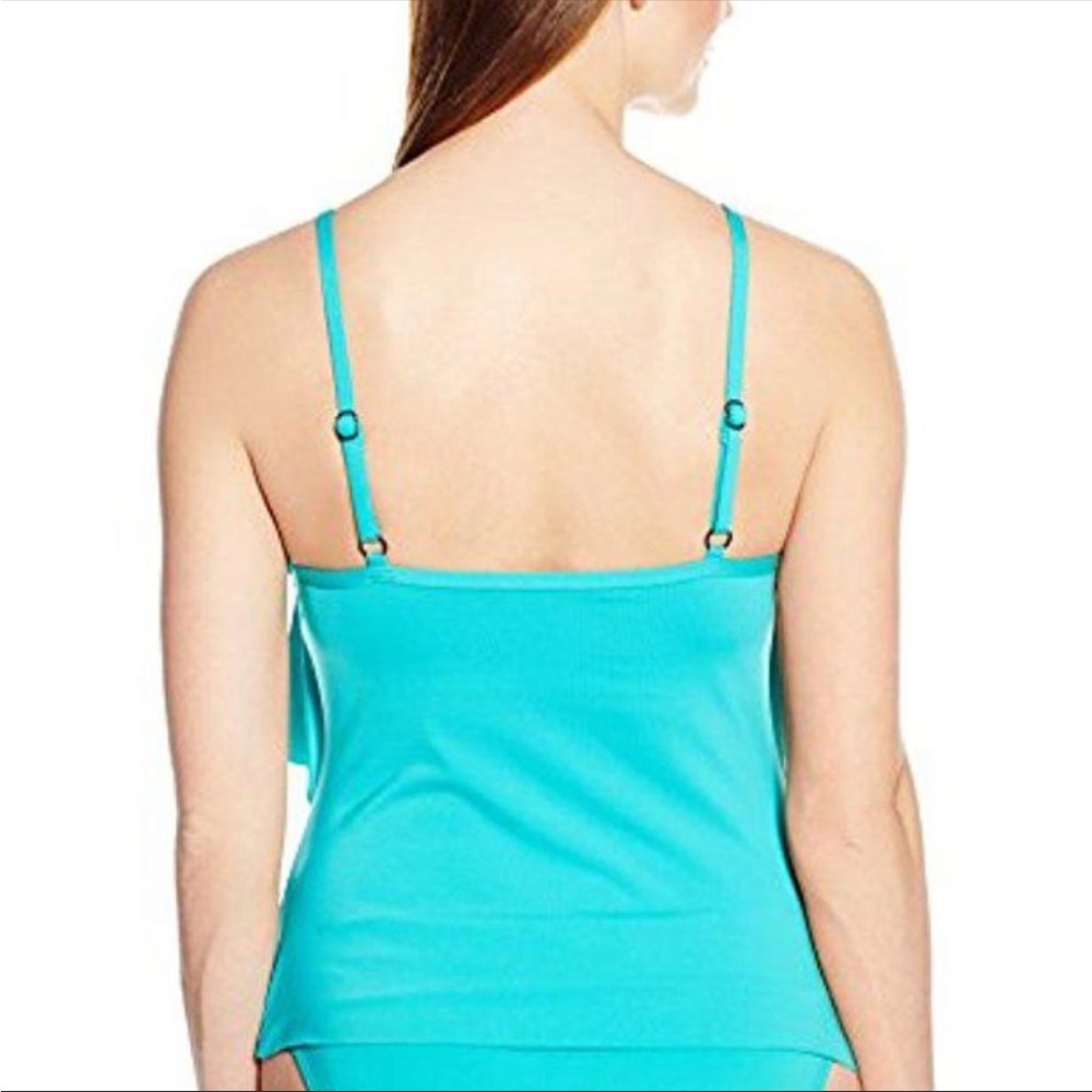 Kenneth Cole Reaction Ruffle Shuffle Tankini | Teal | Small - Picture 2 of 12